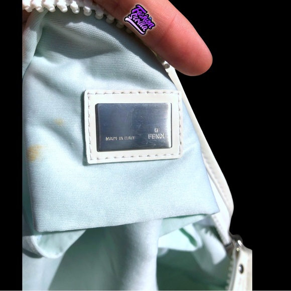 Fendi Monogram Blue Green Logo Nylon Beach Bag - Picture 3 of 16